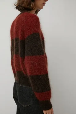 No.6 Store Foxtail Stripe Cardigan in Red Brown