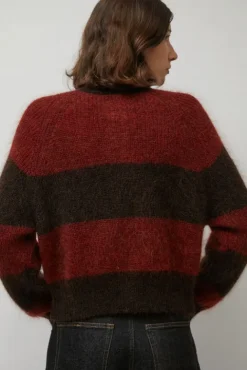 No.6 Store Foxtail Stripe Cardigan in Red Brown
