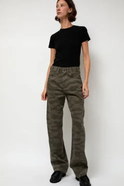 No.6 Store Full Twisted Seam Pant in Bark