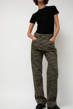 No.6 Store Full Twisted Seam Pant in Bark