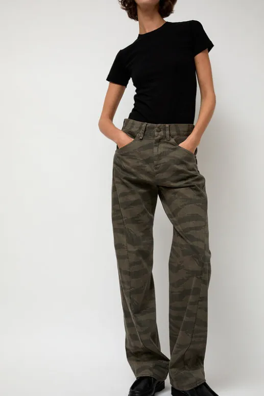 No.6 Store Full Twisted Seam Pant in Bark
