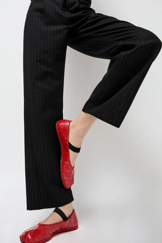No.6 Store Fu-Tabi Ballerina in Red Faux Croc