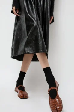 No.6 Store Fu-Tabi Mary Jane in Brown Faux Croc