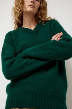 No.6 Store Future Memories V Neck Sweater in Forest