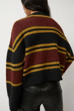 No.6 Store Gabriel Cardigan in Brown and Black Stripe