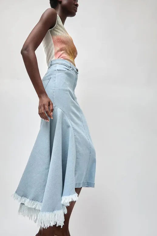 No.6 Store Gloria Skirt in Washed Light Blue