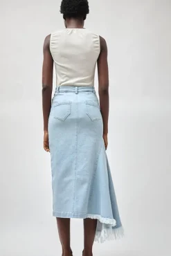 No.6 Store Gloria Skirt in Washed Light Blue