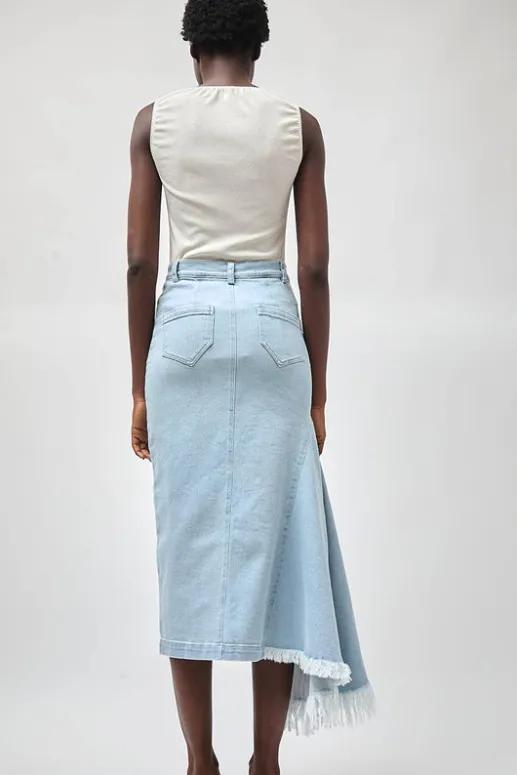 No.6 Store Gloria Skirt in Washed Light Blue