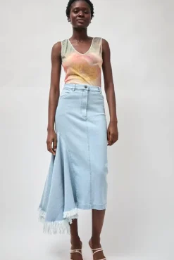 No.6 Store Gloria Skirt in Washed Light Blue