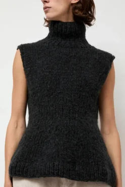 No.6 Store Handknit Peplum Shell in Ink