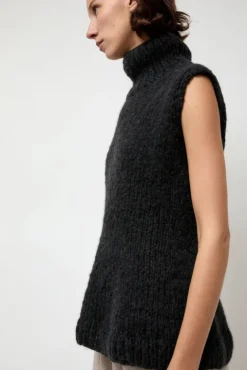 No.6 Store Handknit Peplum Shell in Ink