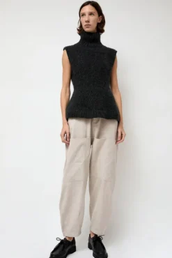 No.6 Store Handknit Peplum Shell in Ink