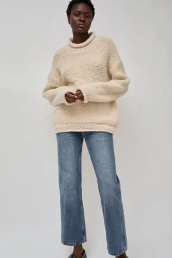 No.6 Store Handknit Purl Rollneck in Alabaster
