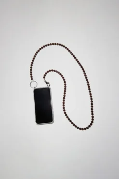 No.6 Store Handykette Iphone Necklace in Brown with White Thread