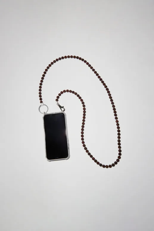 No.6 Store Handykette Iphone Necklace in Brown with White Thread