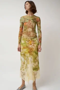 No.6 Store Hiss Skirt in Sage Molten Floral