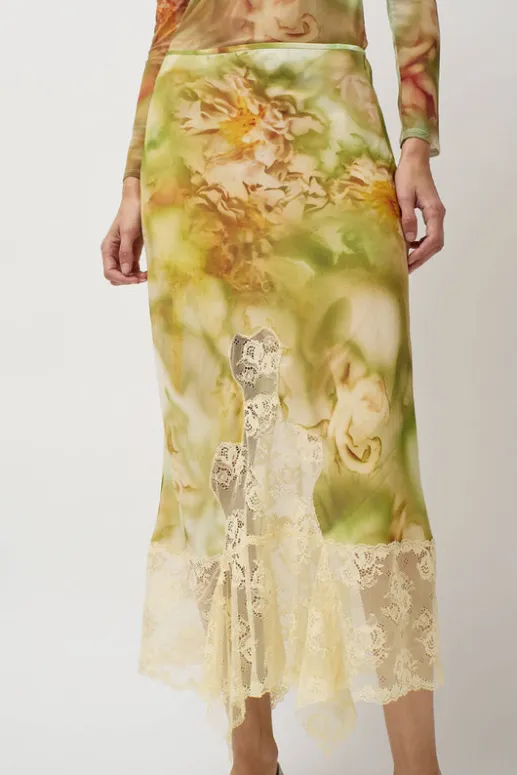 No.6 Store Hiss Skirt in Sage Molten Floral