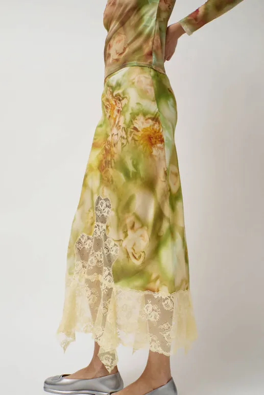 No.6 Store Hiss Skirt in Sage Molten Floral