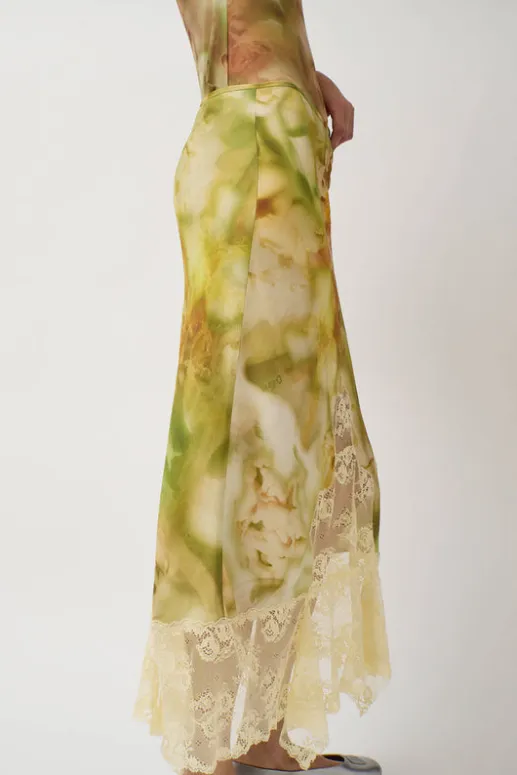 No.6 Store Hiss Skirt in Sage Molten Floral
