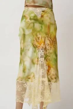 No.6 Store Hiss Skirt in Sage Molten Floral