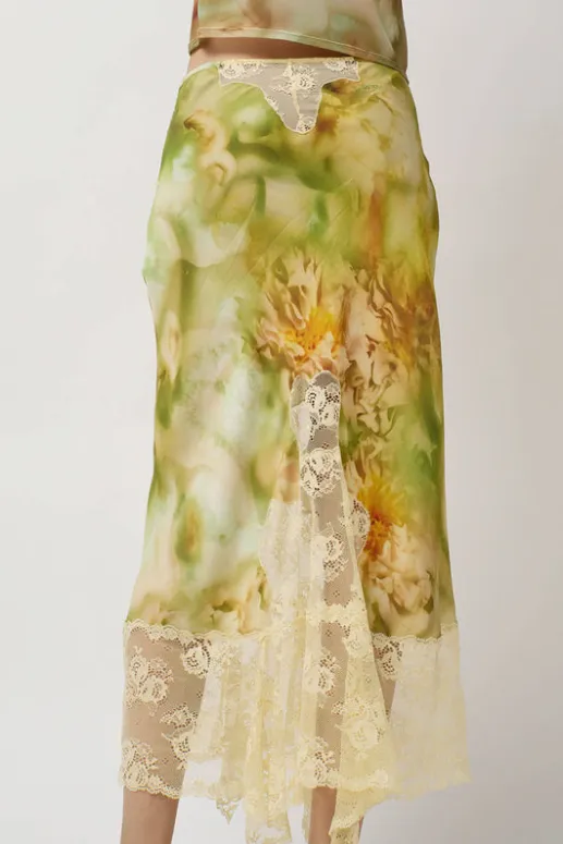 No.6 Store Hiss Skirt in Sage Molten Floral