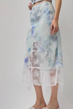 No.6 Store Hiss Skirt in Sky Shadow Floral