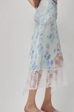 No.6 Store Hiss Skirt in Sky Shadow Floral