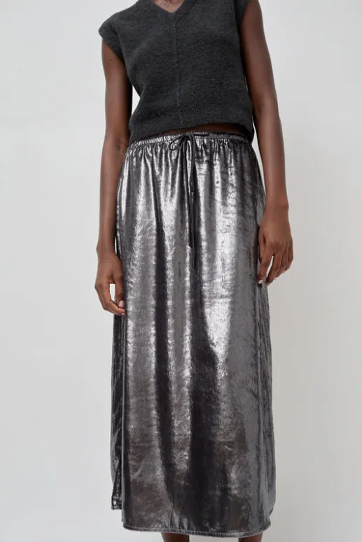 No.6 Store Inez Skirt in Silver Pony Hair