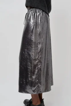 No.6 Store Inez Skirt in Silver Pony Hair