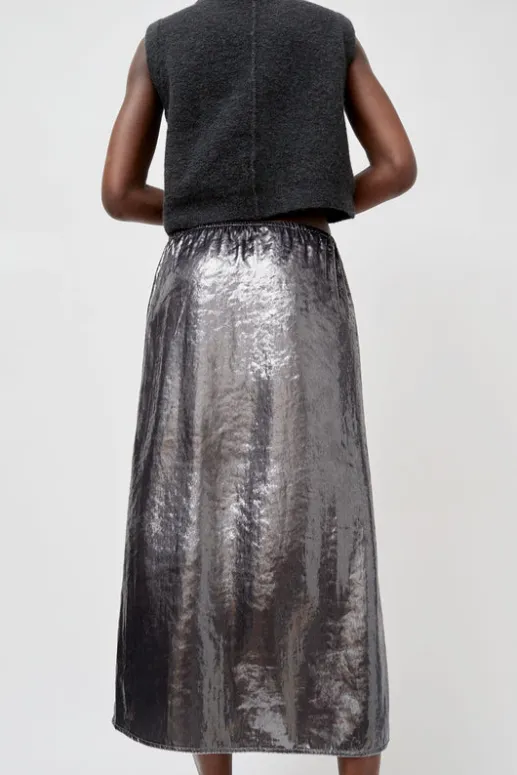 No.6 Store Inez Skirt in Silver Pony Hair