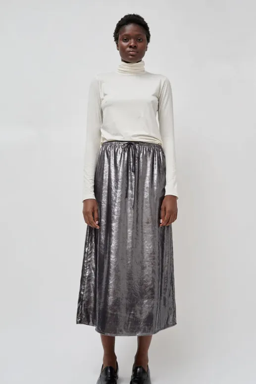 No.6 Store Inez Skirt in Silver Pony Hair
