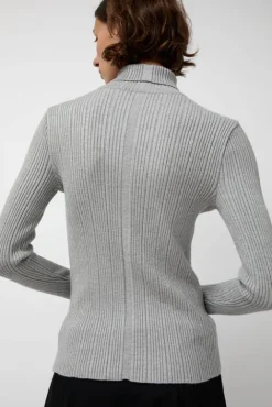 No.6 Store Inner Pleats Pola Knit in Grey