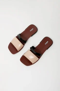 No.6 Store Ivy Slide in Brown and Beige