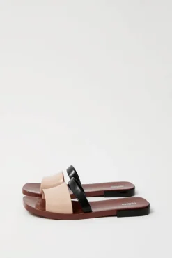 No.6 Store Ivy Slide in Brown and Beige