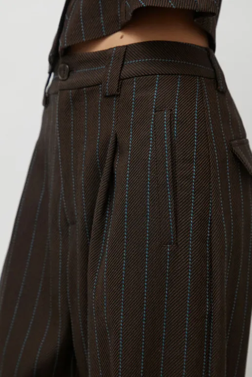 No.6 Store Kent Pant in Brown Stripe