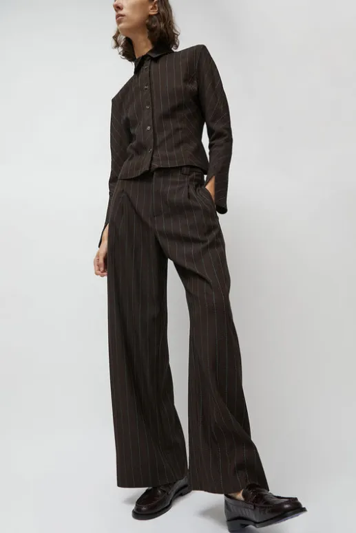 No.6 Store Kent Pant in Brown Stripe