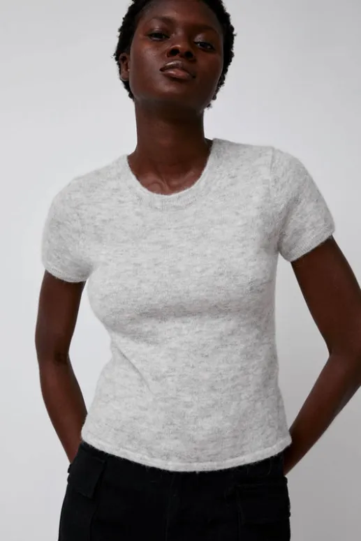 No.6 Store Kotte Alpaca Short Sleeve Knit in Gray