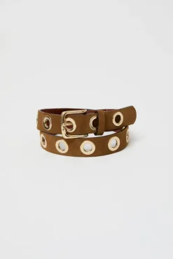 No.6 Store La Grande Keller Velours Belt in Tobacco