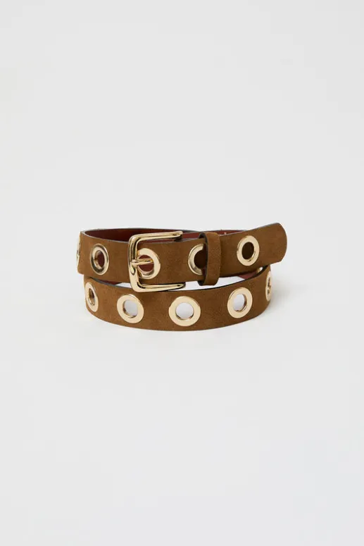 No.6 Store La Grande Keller Velours Belt in Tobacco