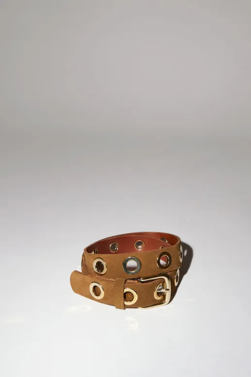 No.6 Store La Grande Keller Velours Belt in Tobacco