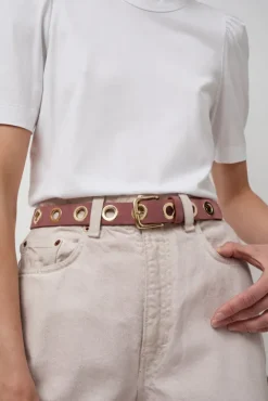 No.6 Store La Grande Keller Velours Belt in Brown Rose