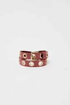 No.6 Store La Grande Keller Velours Belt in Brown Rose