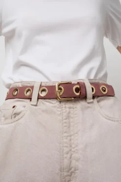 No.6 Store La Grande Keller Velours Belt in Brown Rose