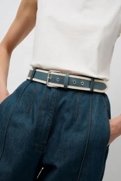 No.6 Store La Hydra Belt in Crispy Bleu Gris and Crema