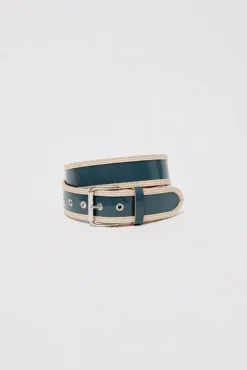 No.6 Store La Hydra Belt in Crispy Bleu Gris and Crema