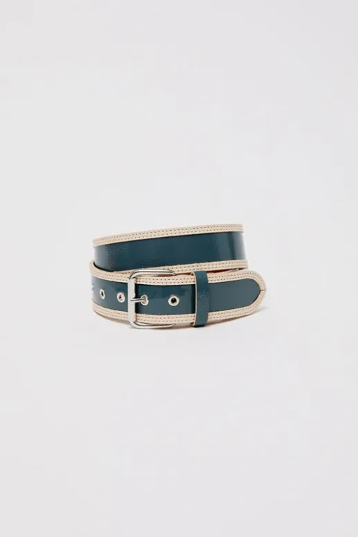No.6 Store La Hydra Belt in Crispy Bleu Gris and Crema