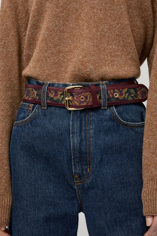 No.6 Store La Hydra Chic Belt in Kanin and Bordeaux