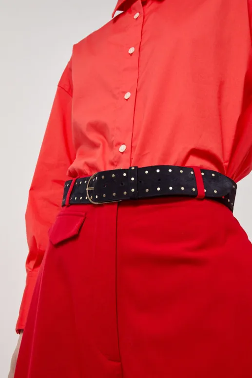 No.6 Store La Smala Velours Belt in Bleu Universe