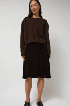 No.6 Store Lambswool Two Holes Solid Pullover in Brown