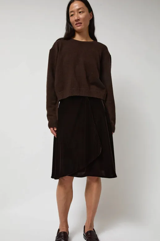 No.6 Store Lambswool Two Holes Solid Pullover in Brown